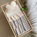 Paturica bebe din muselina si blanita Teddy gri (2)